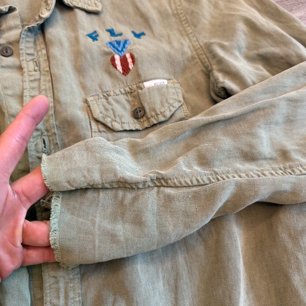 MOTHER Super Trooper Crop Fray Top Jacket XS - Picture 4 of 6